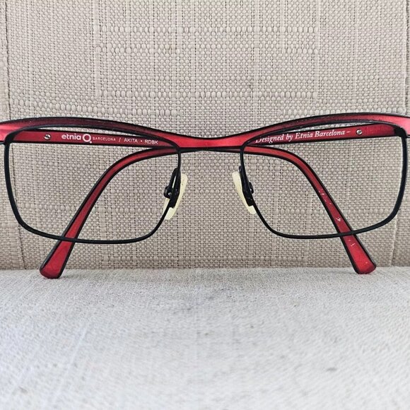 Etnia designed by Etnia Barcelona Women Eyeglasses Frame Black/Red AKITA Glasses - Picture 2 of 12